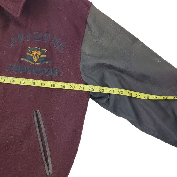 Vintage ARIZONA JEAN COMPANY Jacket Mens Small Red Leather Wool Varsity Quilted - Picture 8 of 9